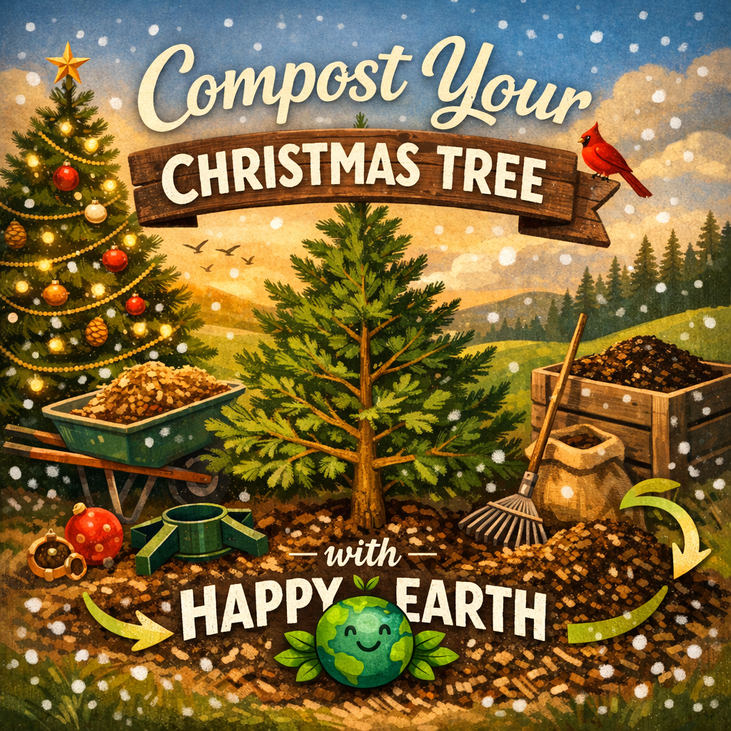 Composta Tu Árbol de Navidad Compost your christmas tree with Happy Earth!